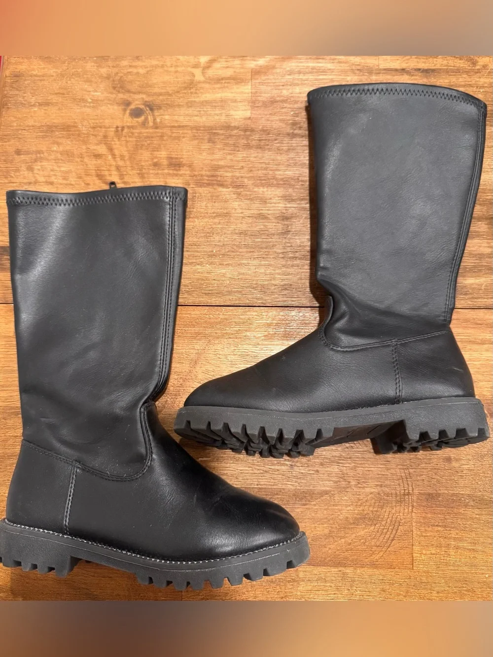 Kid's Girls size 12 Black Mid-Calf Zip Boots — perfect for fall & winter.
